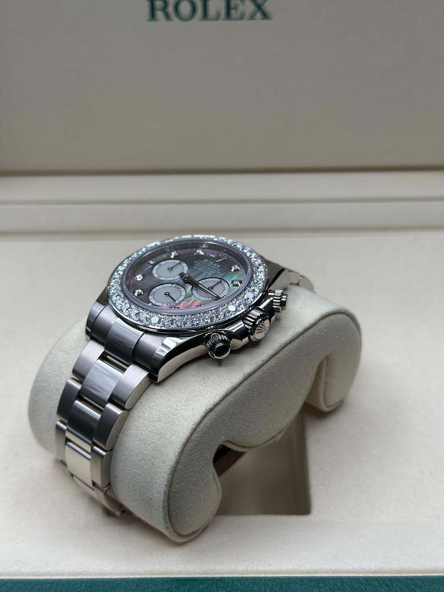 Rolex Daytona Black And White Mother-Of-Pearl Diamond Dial on Oyster 126579rbr Papers 2025