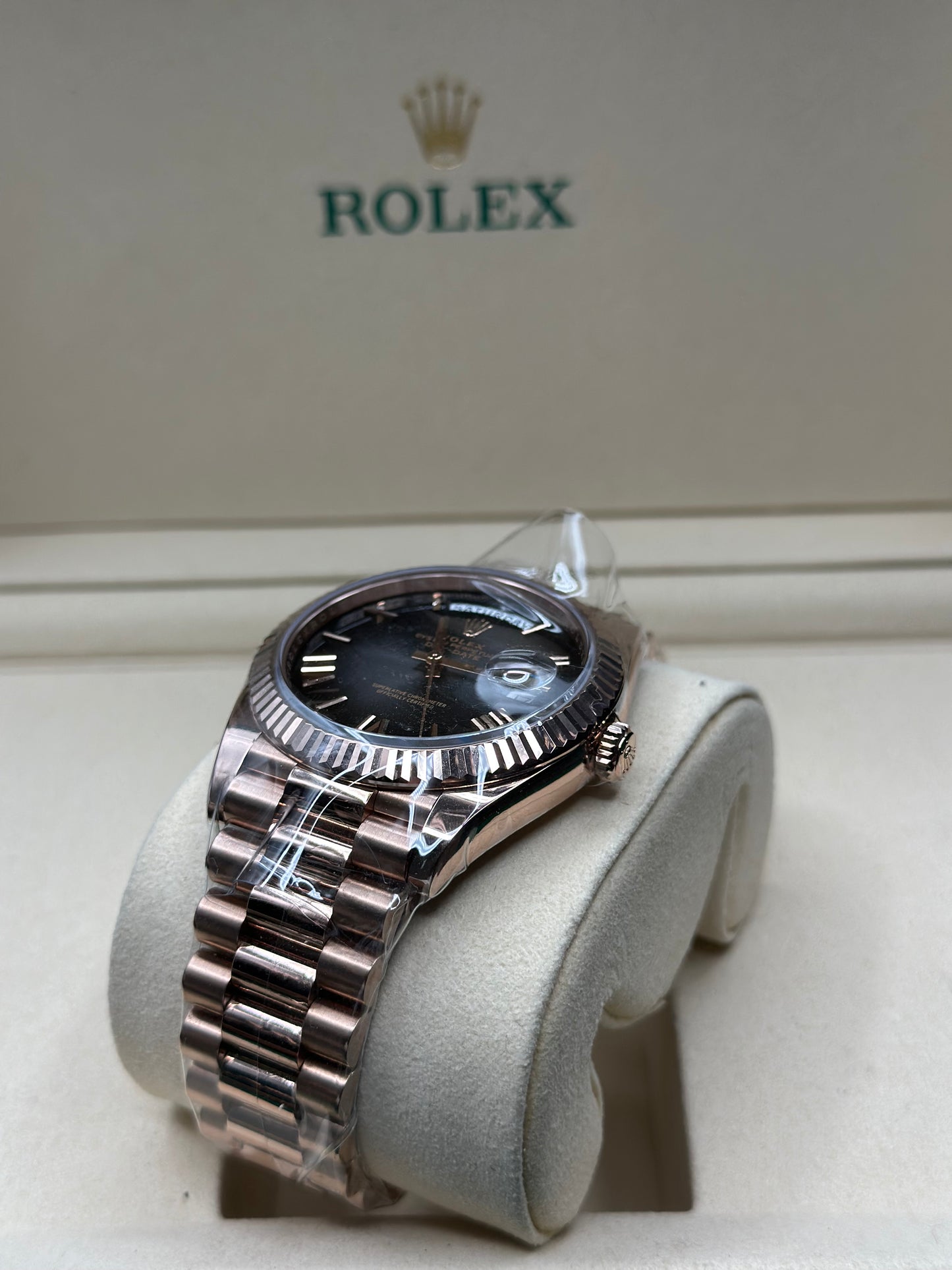 Rolex Day-Date 40 Slate Ombré Roman Dial on President 228235 Papers 2026