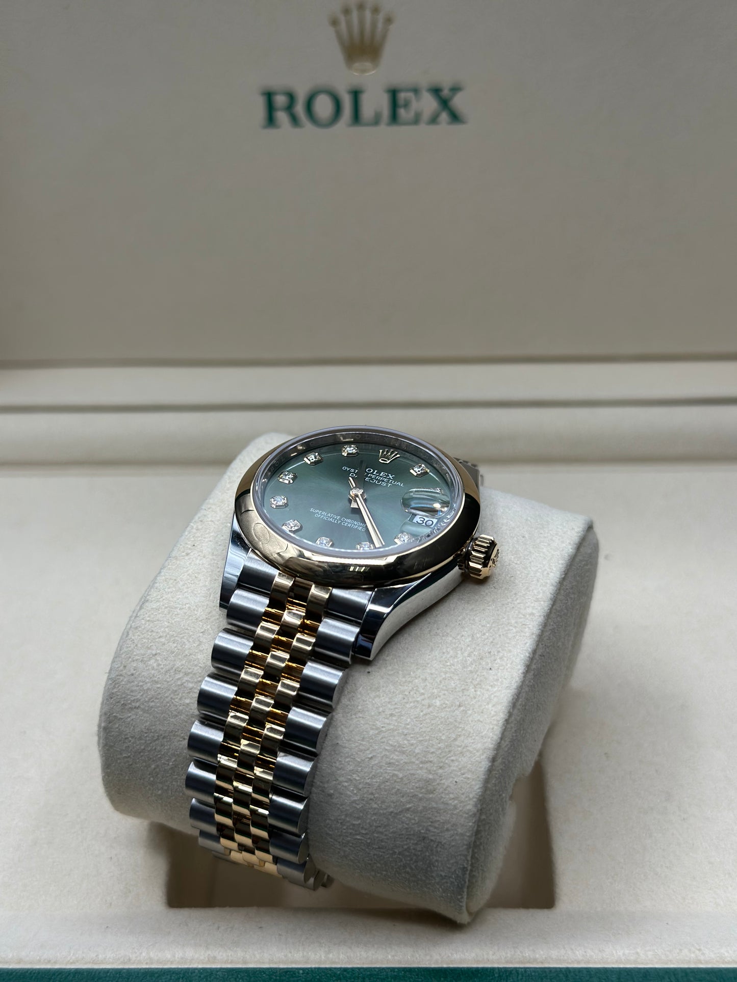 Rolex Datejust 31 Olive Green Diamond Dial on Jubilee 278243 Papers 2026