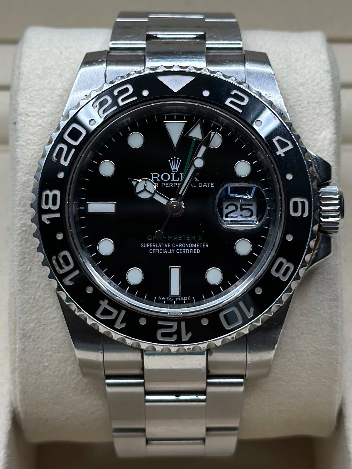 Rolex GMT-Master II Black Dial on Oyster 116710LN Papers 2011