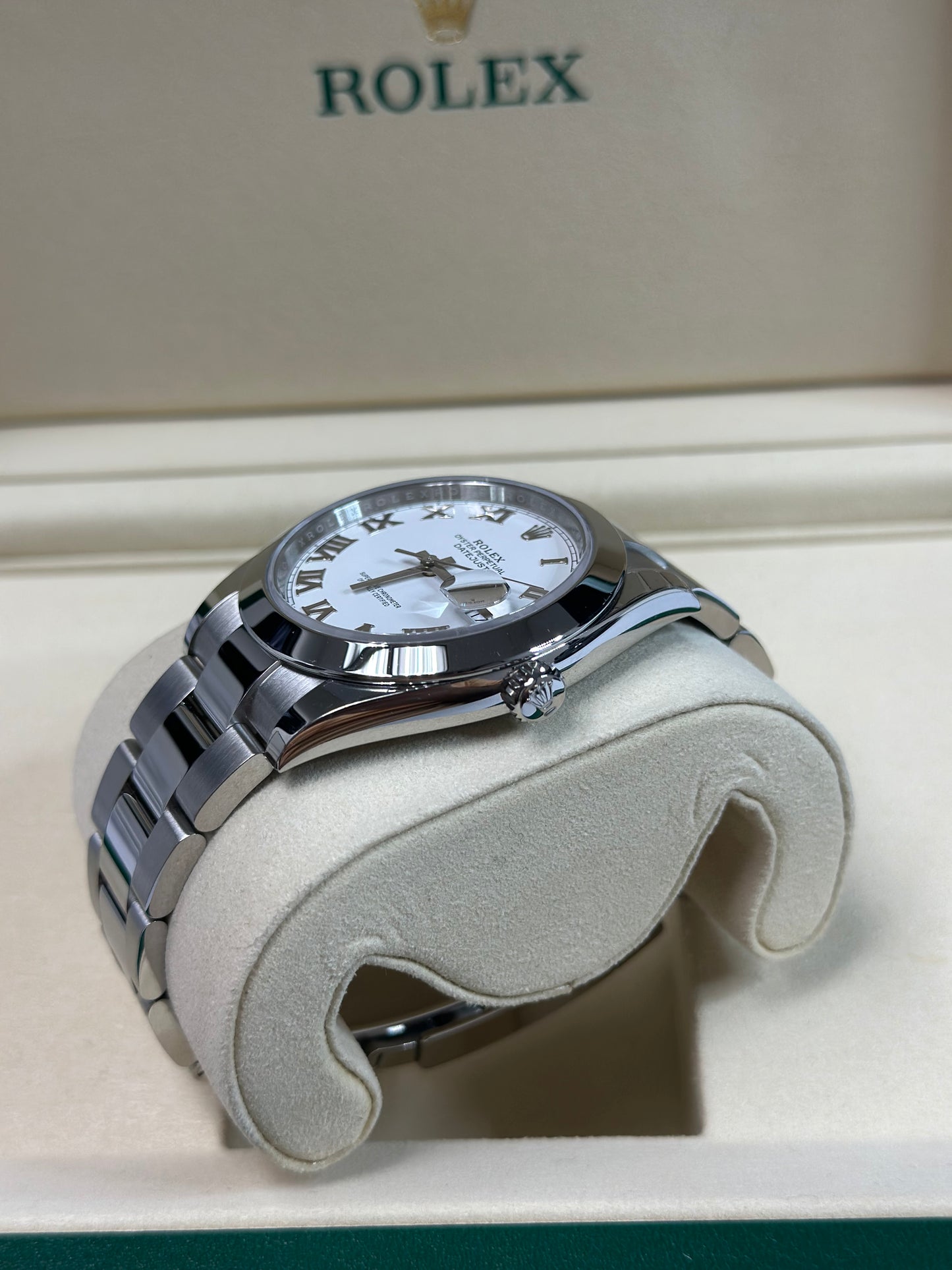 Rolex Datejust 41 White Roman Dial on Oyster 126300 Papers 2026