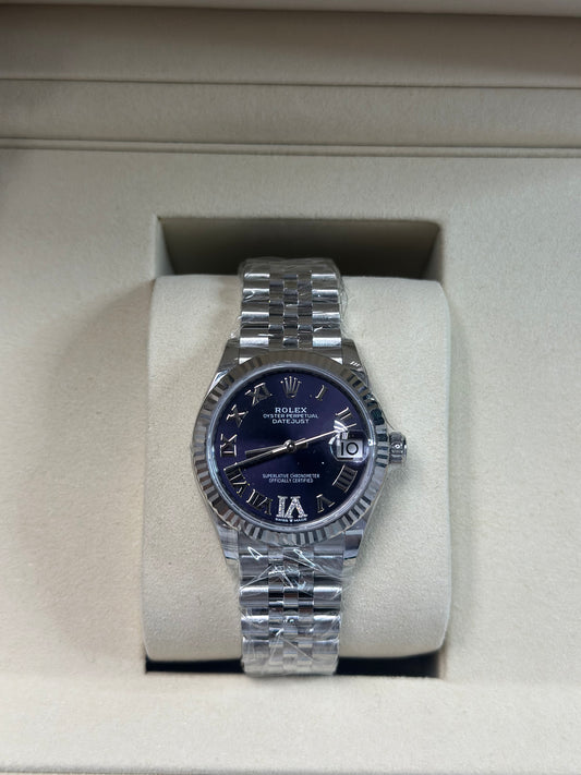 Rolex Datejust 31 Aubergine Roman Diamond 6 Dial on Jubilee 278274 Papers 2026