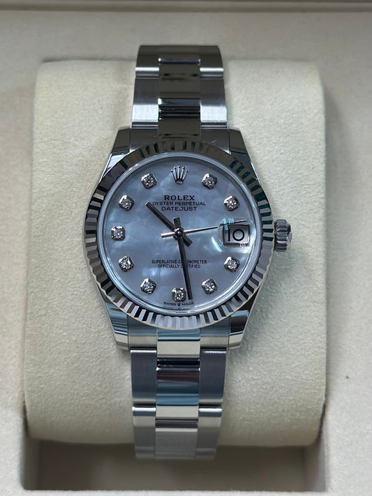 Rolex Datejust 31 White Mother-Of-Pearl Diamond Dial on Oyster 278274 Papers 2026