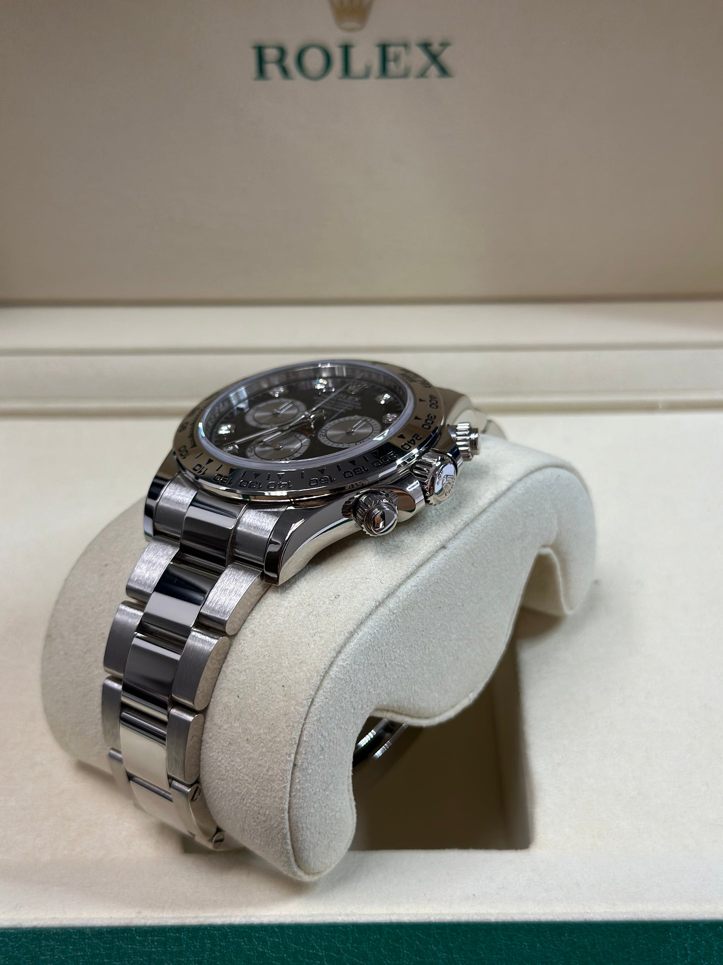 Rolex Daytona Black And Steel Diamond Dial on Oyster 126509 Papers 2024