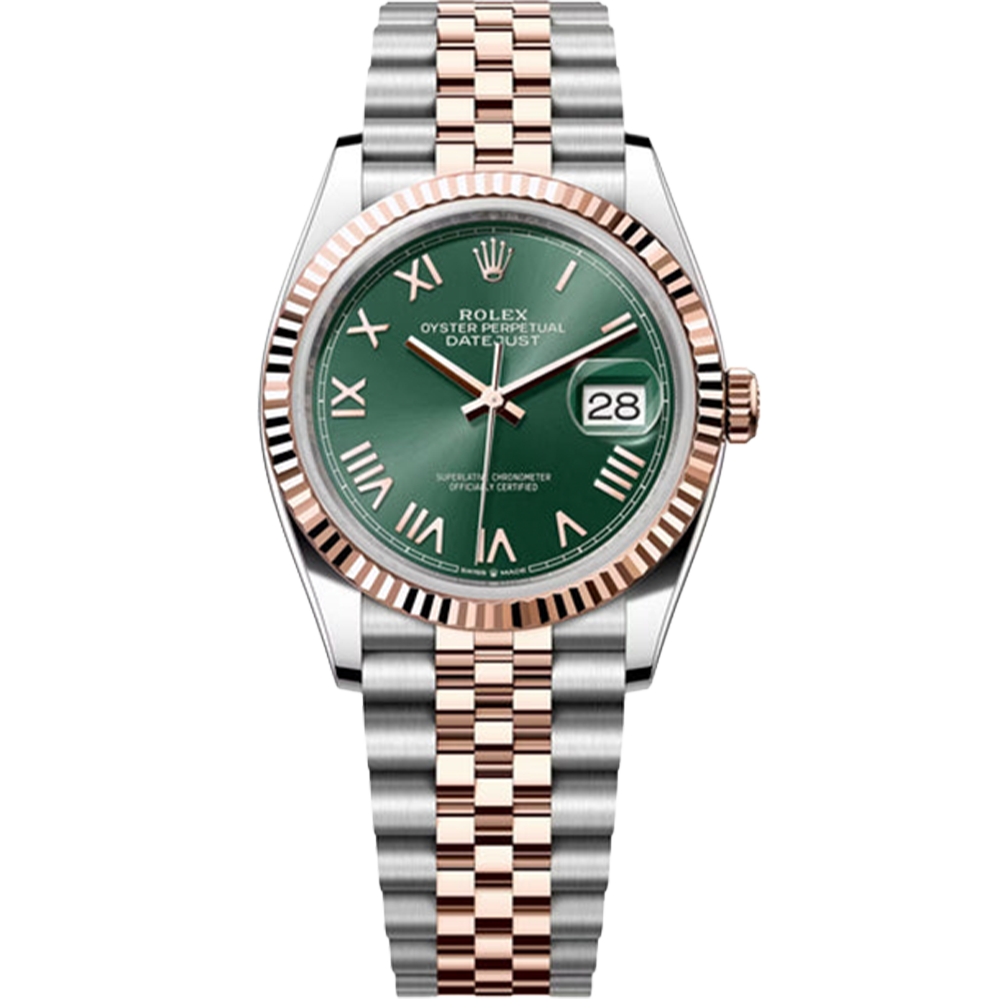Rolex Datejust 36 NEW Mint Green Roman Dial on Jubilee 126231 Papers 2026