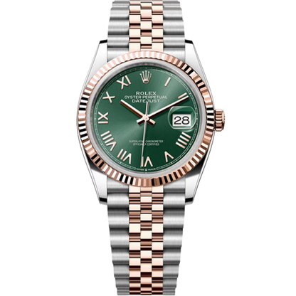 Rolex Datejust 36 NEW Mint Green Roman Dial on Jubilee 126231 Papers 2026