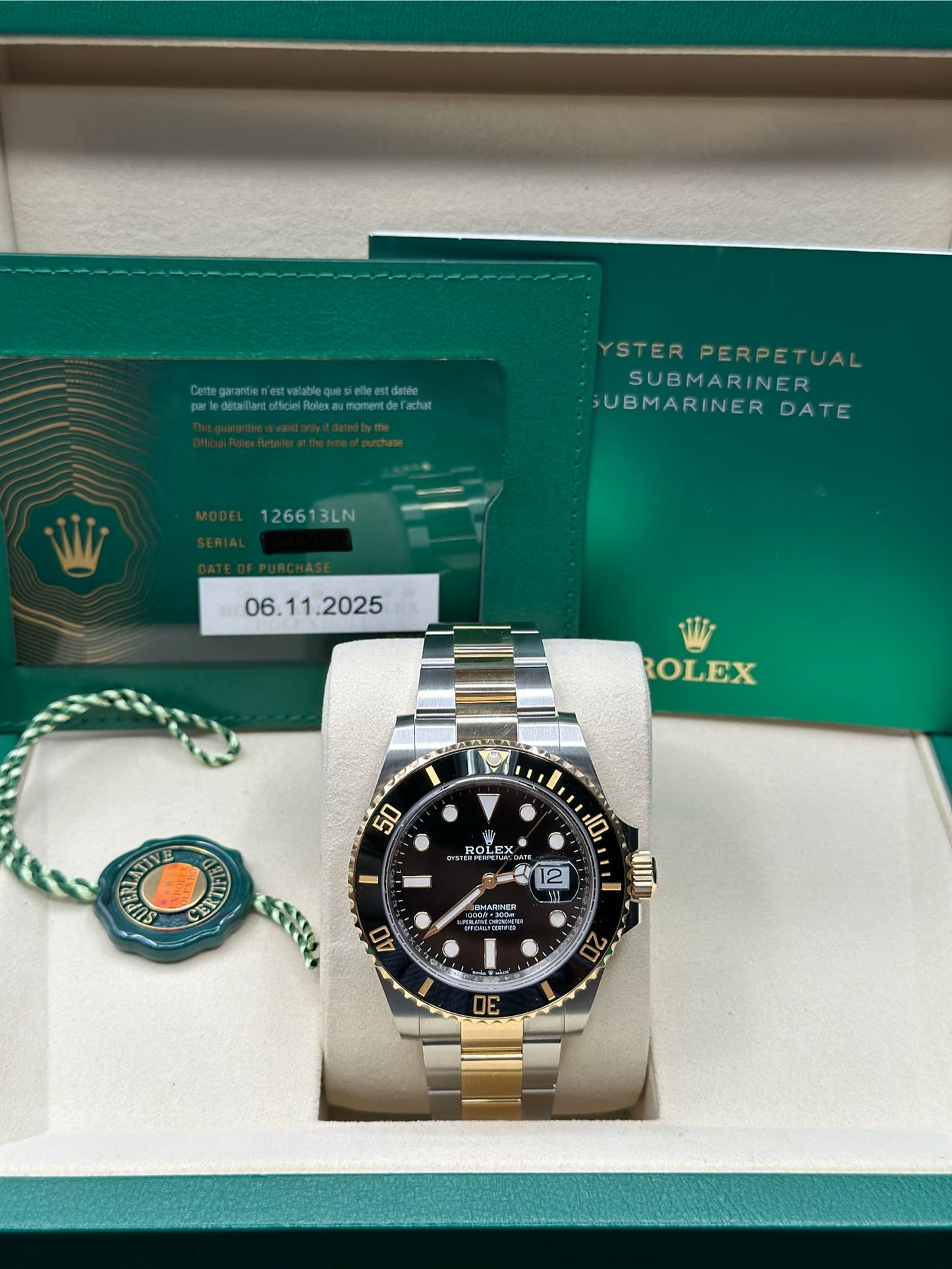Rolex Submariner Black Dial on Oyster 126613LN Papers 2025