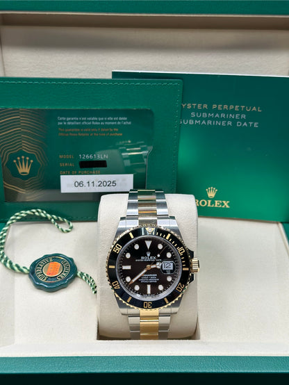 Rolex Submariner Black Dial on Oyster 126613LN Papers 2025