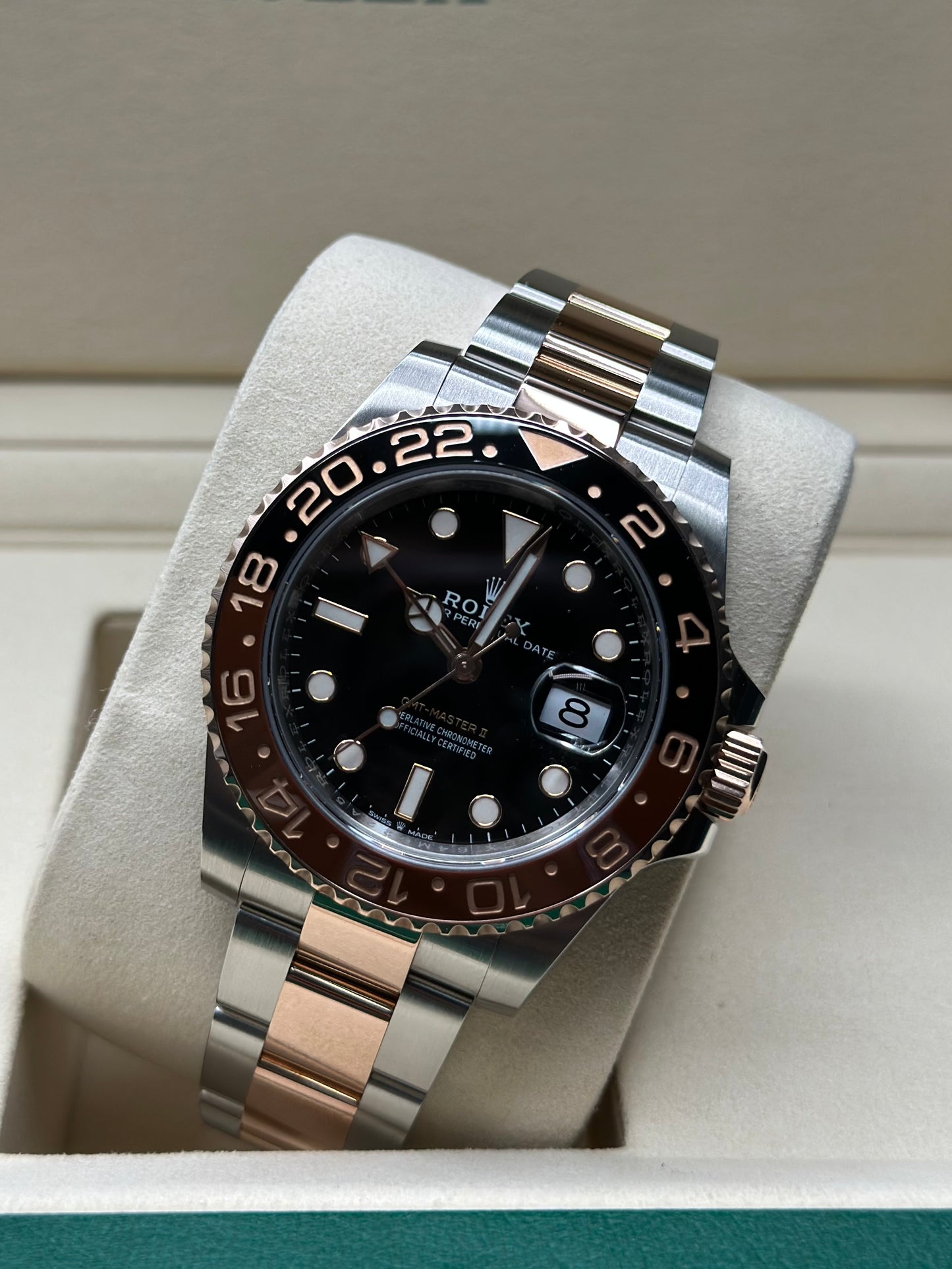 Rolex GMT-Master II "Root Beer" Black Dial on Oyster 126711CHNR Papers 2021