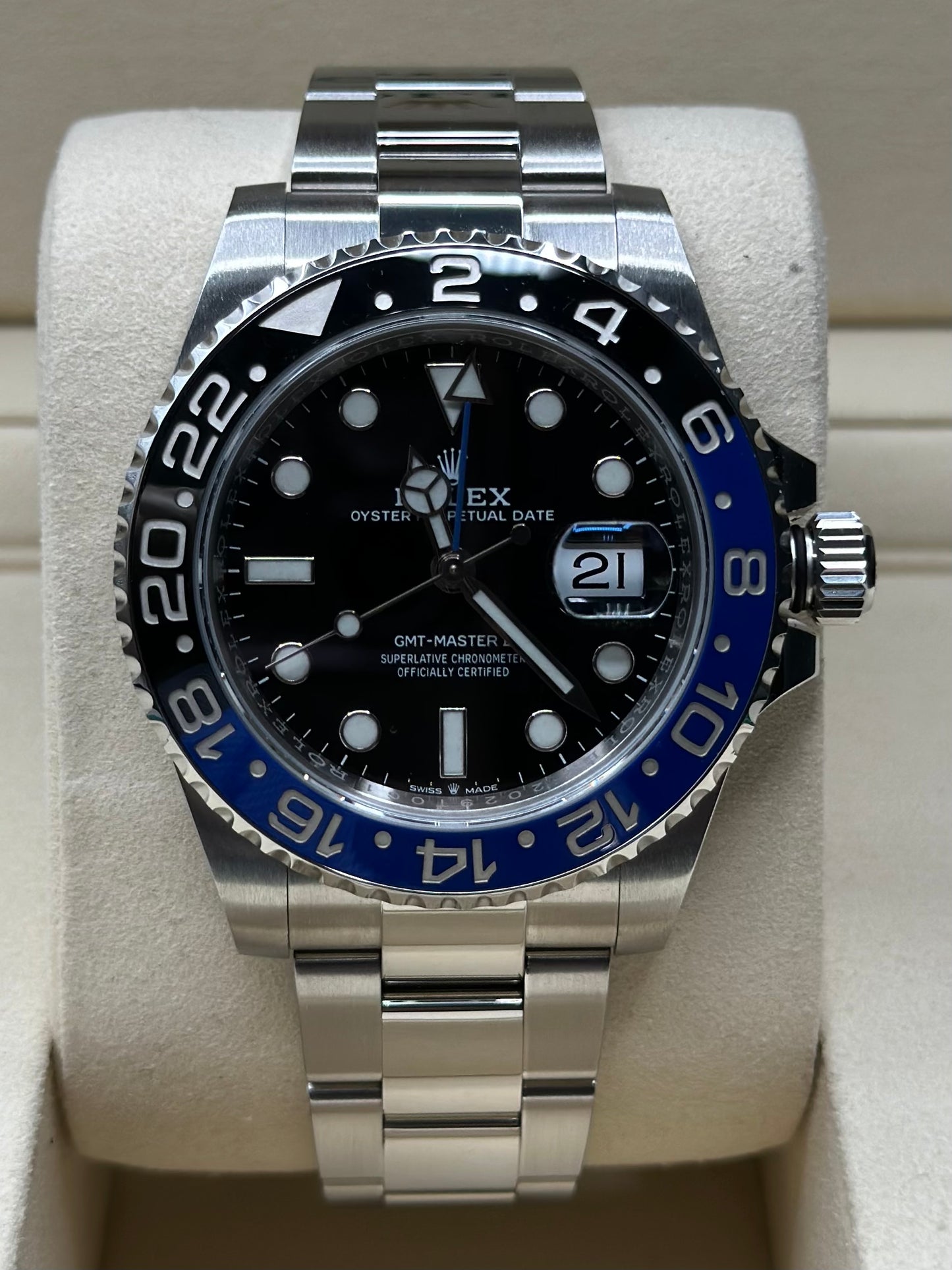 Rolex GMT-Master II Batman Black Dial on Oyster 126710BLNR Papers 2020