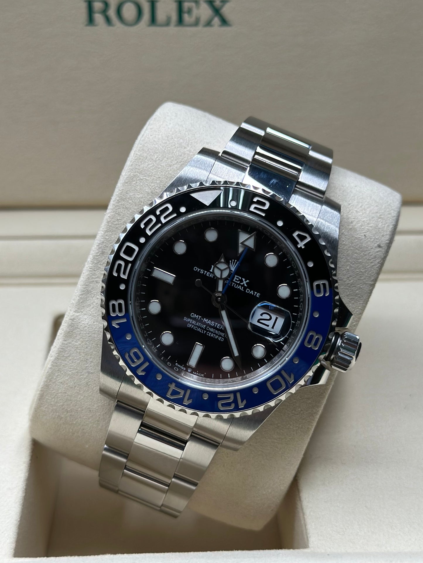 Rolex GMT-Master II Batman Black Dial on Oyster 126710BLNR Papers 2020