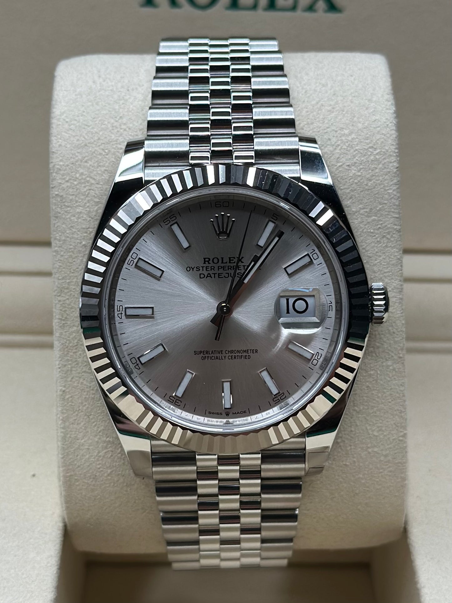 Rolex Datejust 41 Silver Index Dial on Jubilee 126334 Papers 2026