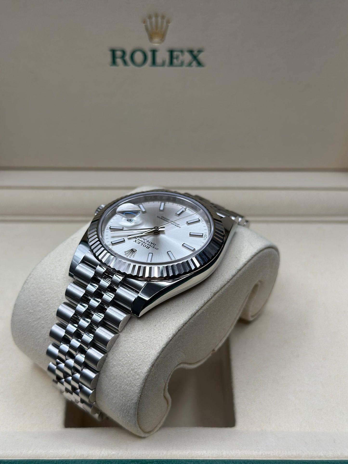Rolex Datejust 41 Silver Index Dial on Jubilee 126334 Papers 2026