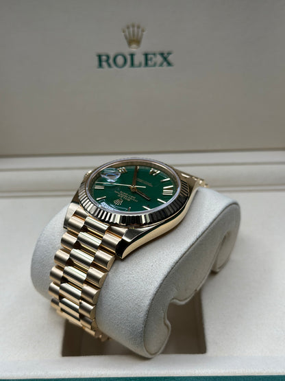 Rolex Day-Date 40 Green Roman Dial on President 228238 Papers 2026
