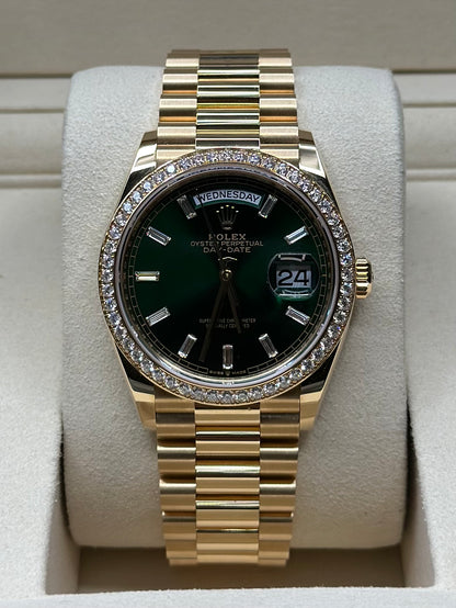 Rolex Day-Date 36 Green Dial on President 128348rbr Papers 2026