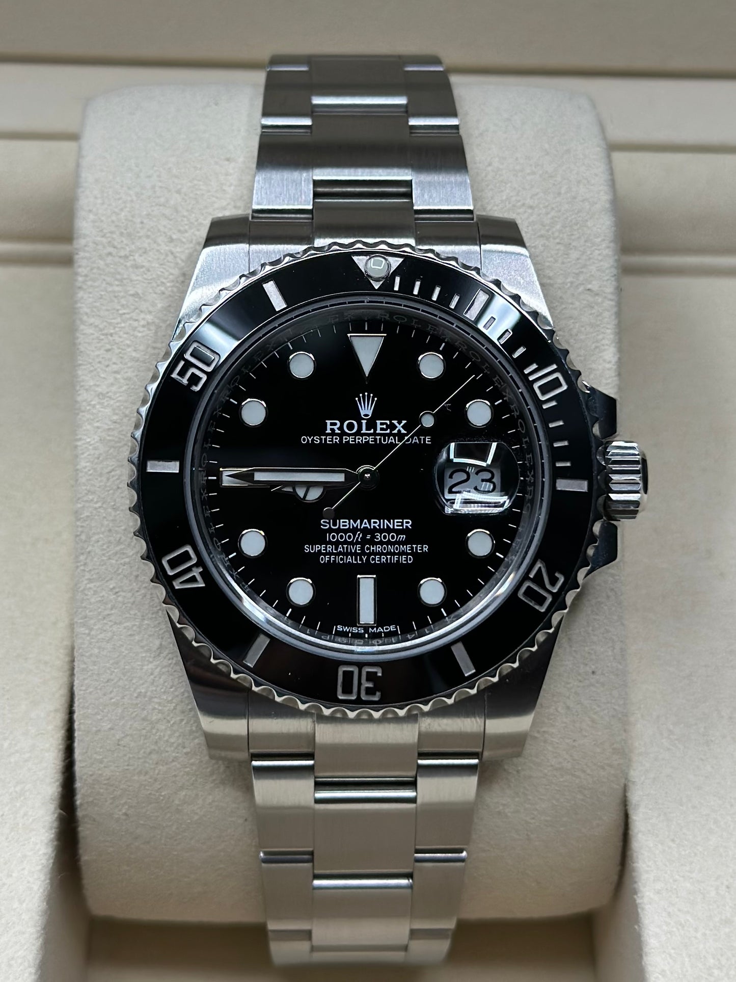 Rolex Submariner Black Dial on Oyster 116610LN Papers 2019