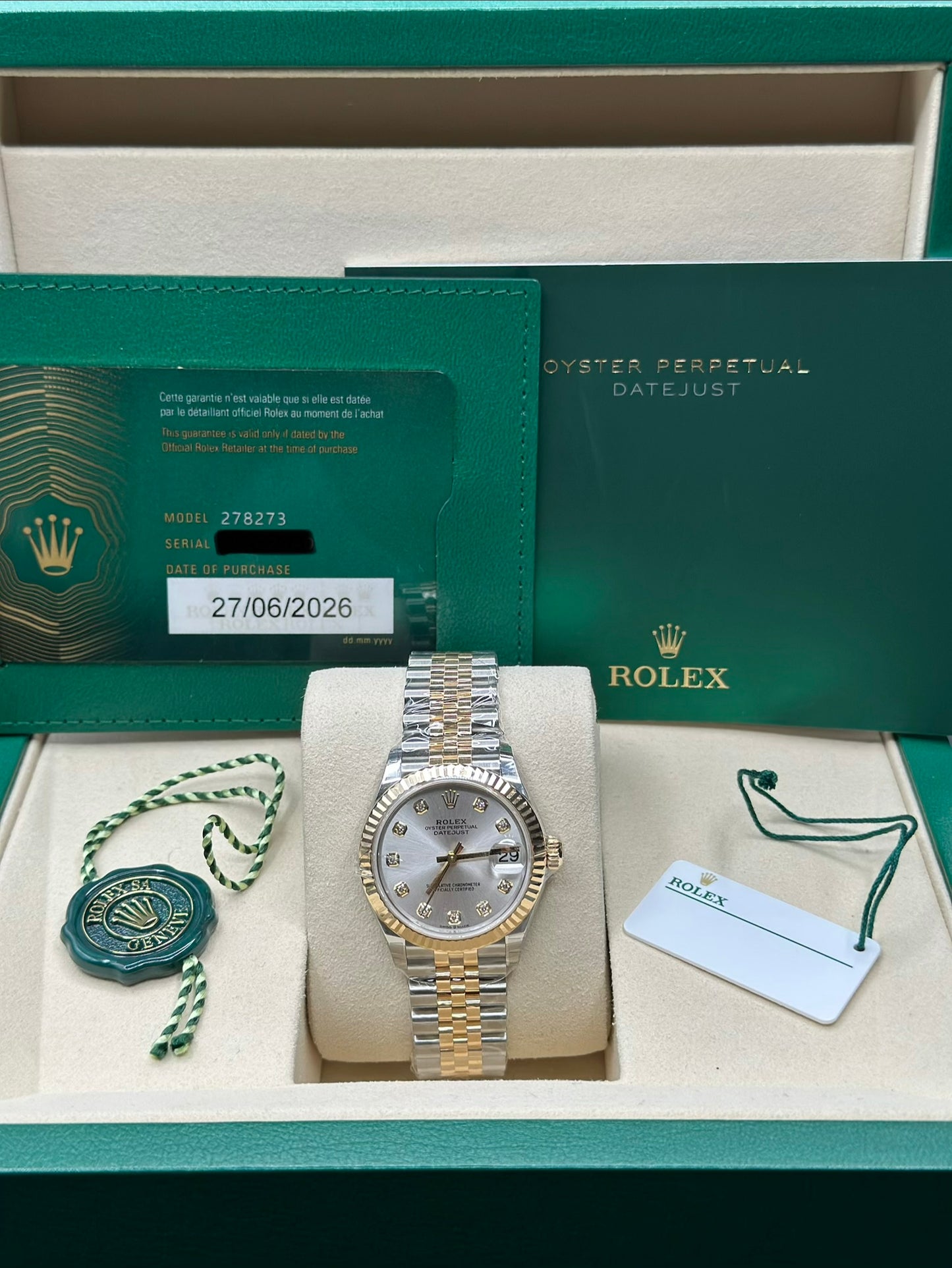 Rolex Datejust 31 Silver Diamond Dial on Jubilee 278273 Papers 2026