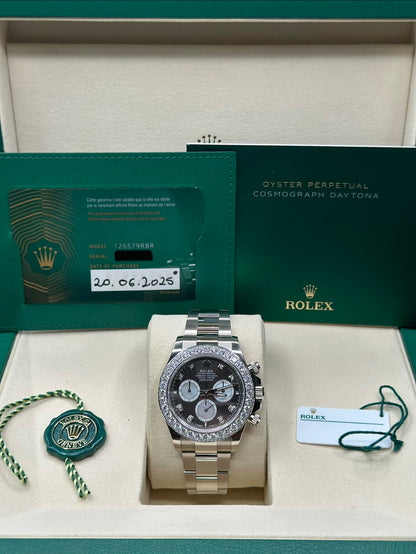 Rolex Daytona Black And White Mother-Of-Pearl Diamond Dial on Oyster 126579rbr Papers 2025
