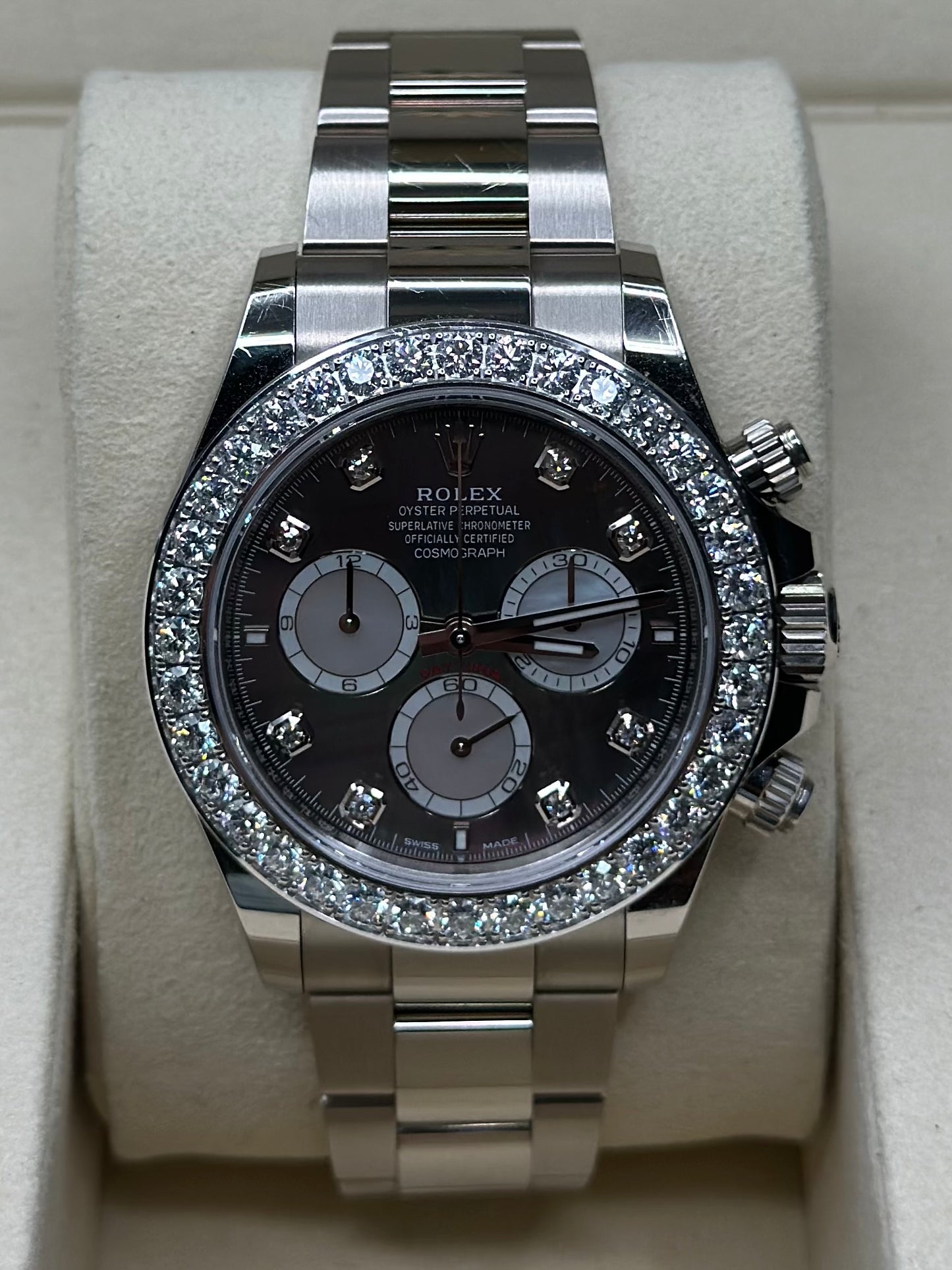 Rolex Daytona Black And White Mother-Of-Pearl Diamond Dial on Oyster 126579rbr Papers 2025