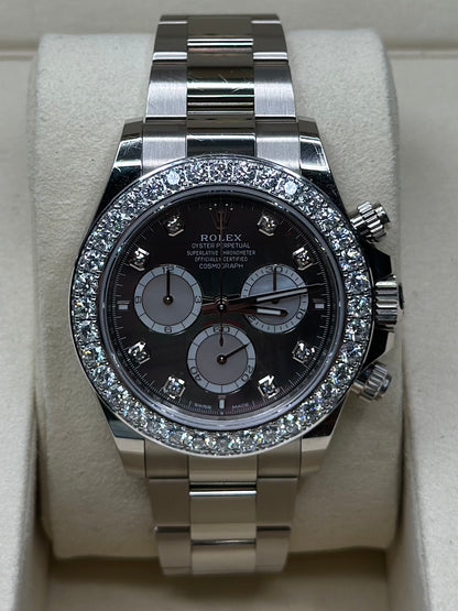 Rolex Daytona Black And White Mother-Of-Pearl Diamond Dial on Oyster 126579rbr Papers 2025