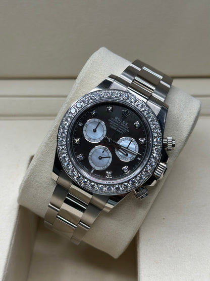 Rolex Daytona Black And White Mother-Of-Pearl Diamond Dial on Oyster 126579rbr Papers 2025