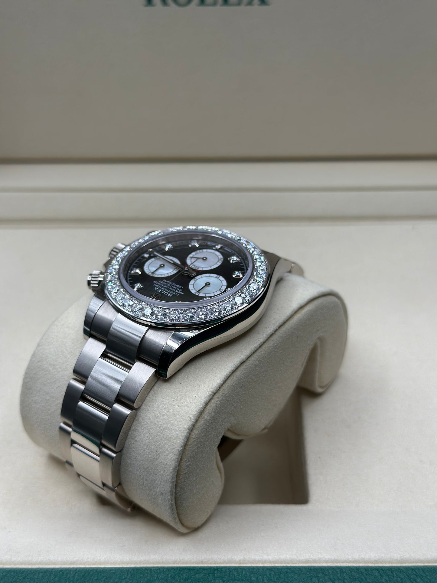 Rolex Daytona Black And White Mother-Of-Pearl Diamond Dial on Oyster 126579rbr Papers 2025