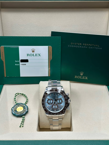 Rolex Daytona Ice Blue Index Dial on Oysterlock 116506 Papers 2016