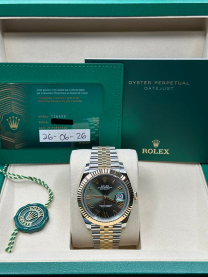 Rolex Datejust 41 Green Roman Dial on Jubilee 126333 Papers 2026