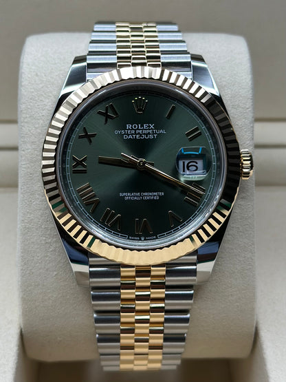 Rolex Datejust 41 Green Roman Dial on Jubilee 126333 Papers 2026