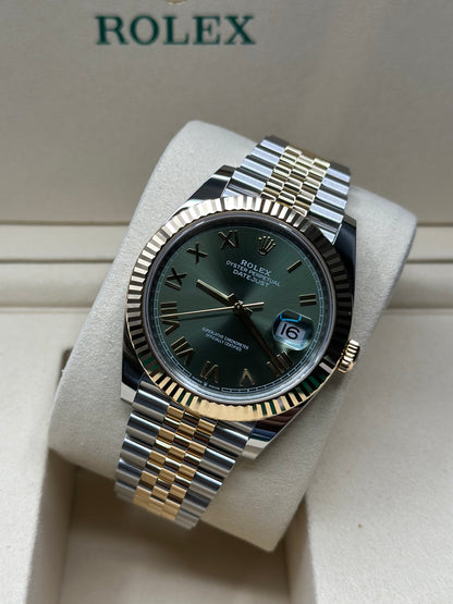 Rolex Datejust 41 Green Roman Dial on Jubilee 126333 Papers 2026