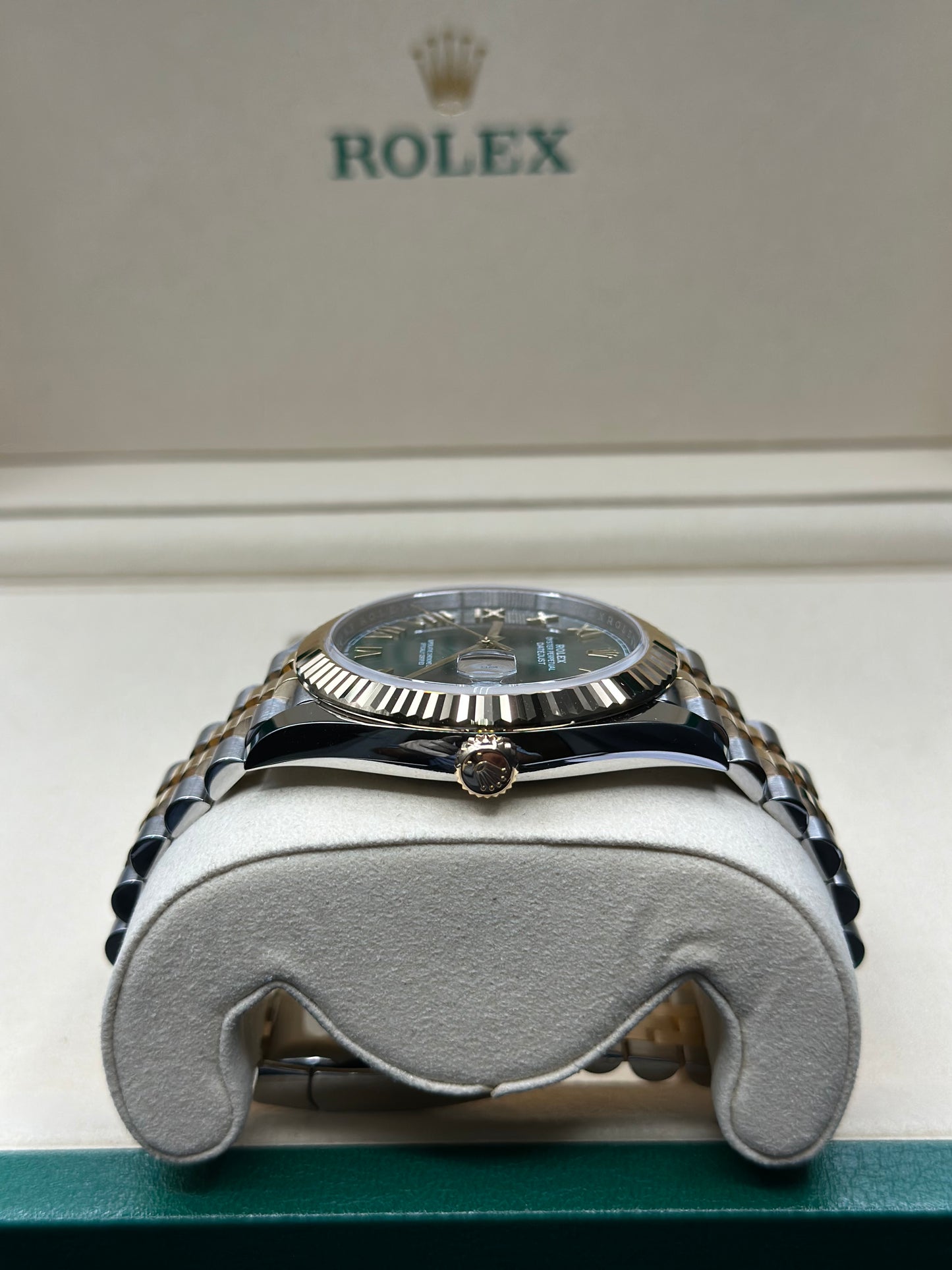Rolex Datejust 41 Green Roman Dial on Jubilee 126333 Papers 2026