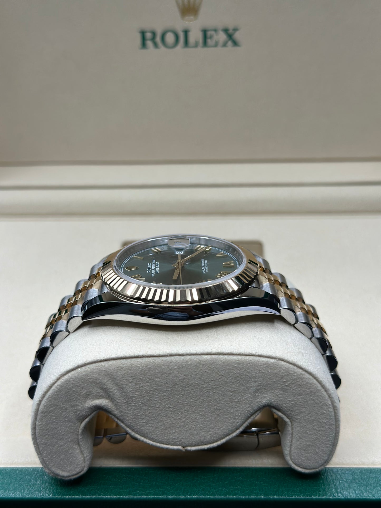 Rolex Datejust 41 Green Roman Dial on Jubilee 126333 Papers 2026