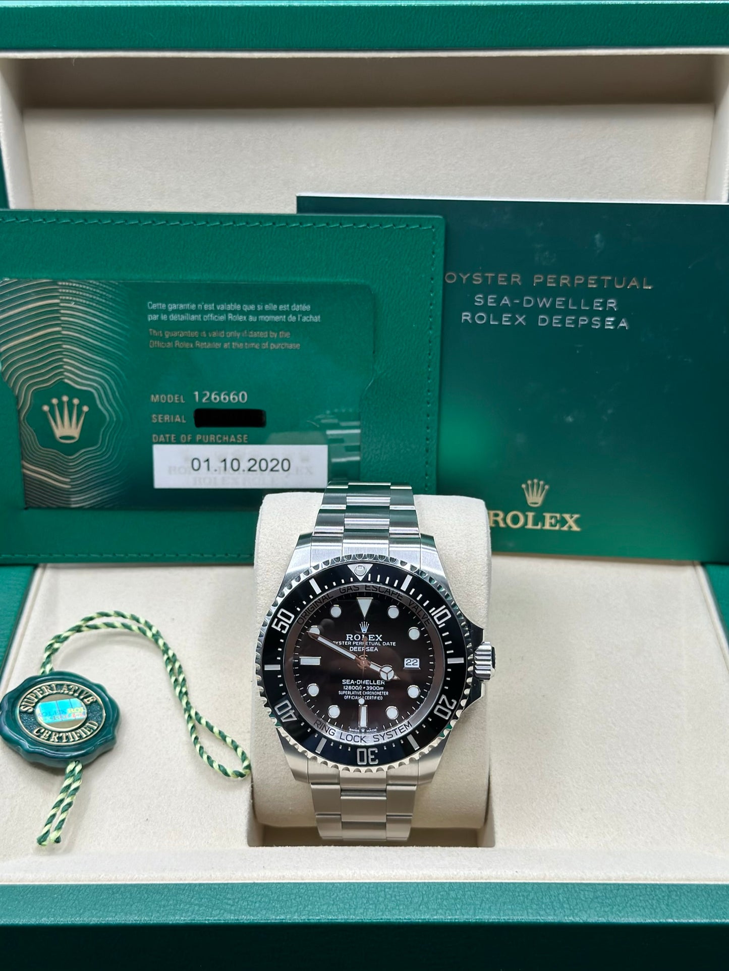 Rolex Sea-Dweller Deepsea Black Dial on Oyster 126660 Papers 2020