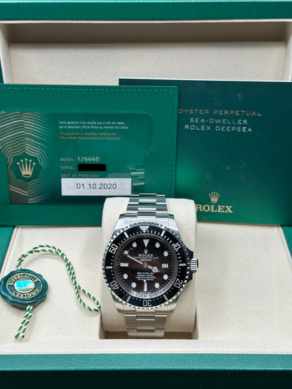 Rolex Sea-Dweller Deepsea Black Dial on Oyster 126660 Papers 2020