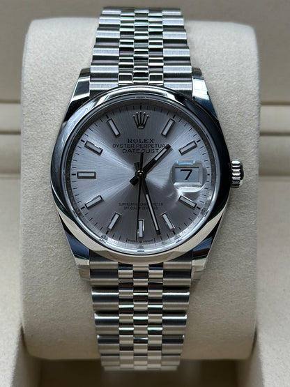 Rolex Datejust 36 Silver Index Dial on Jubilee 126200 Papers 2026
