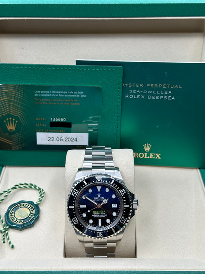 Rolex Sea-Dweller Deepsea James Cameron Blue Dial on Oyster 136660 Papers 2024