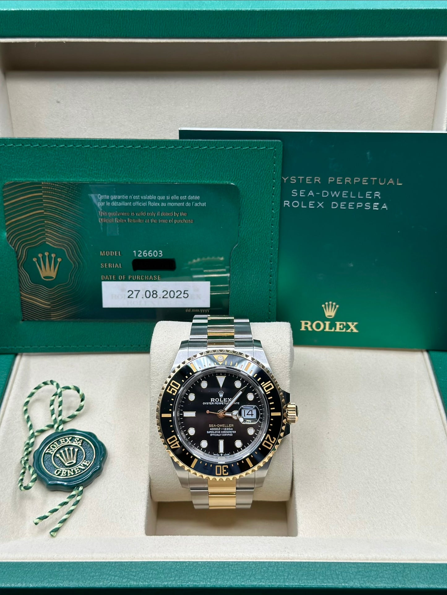 Rolex Sea-Dweller 43 Black Dial on Oyster 126603 Papers 2025