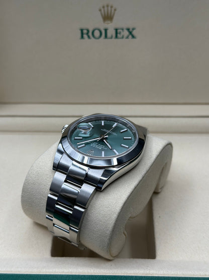 Rolex Datejust 41 Mint Green Index Dial on Oyster 126300 Papers 2026