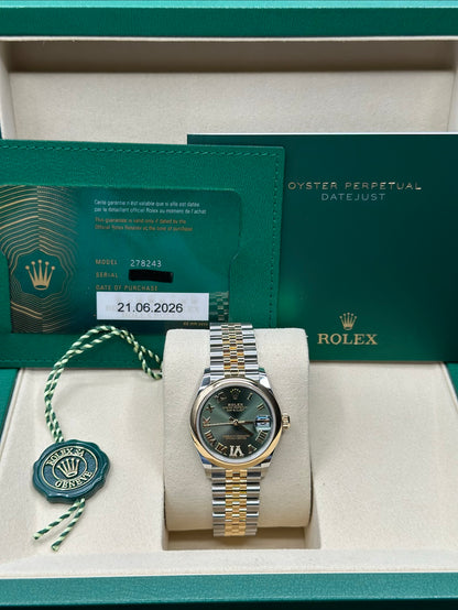 Rolex Datejust 31 Olive Green Diamond Roman Six Dial on Jubilee 278243 Papers 2026