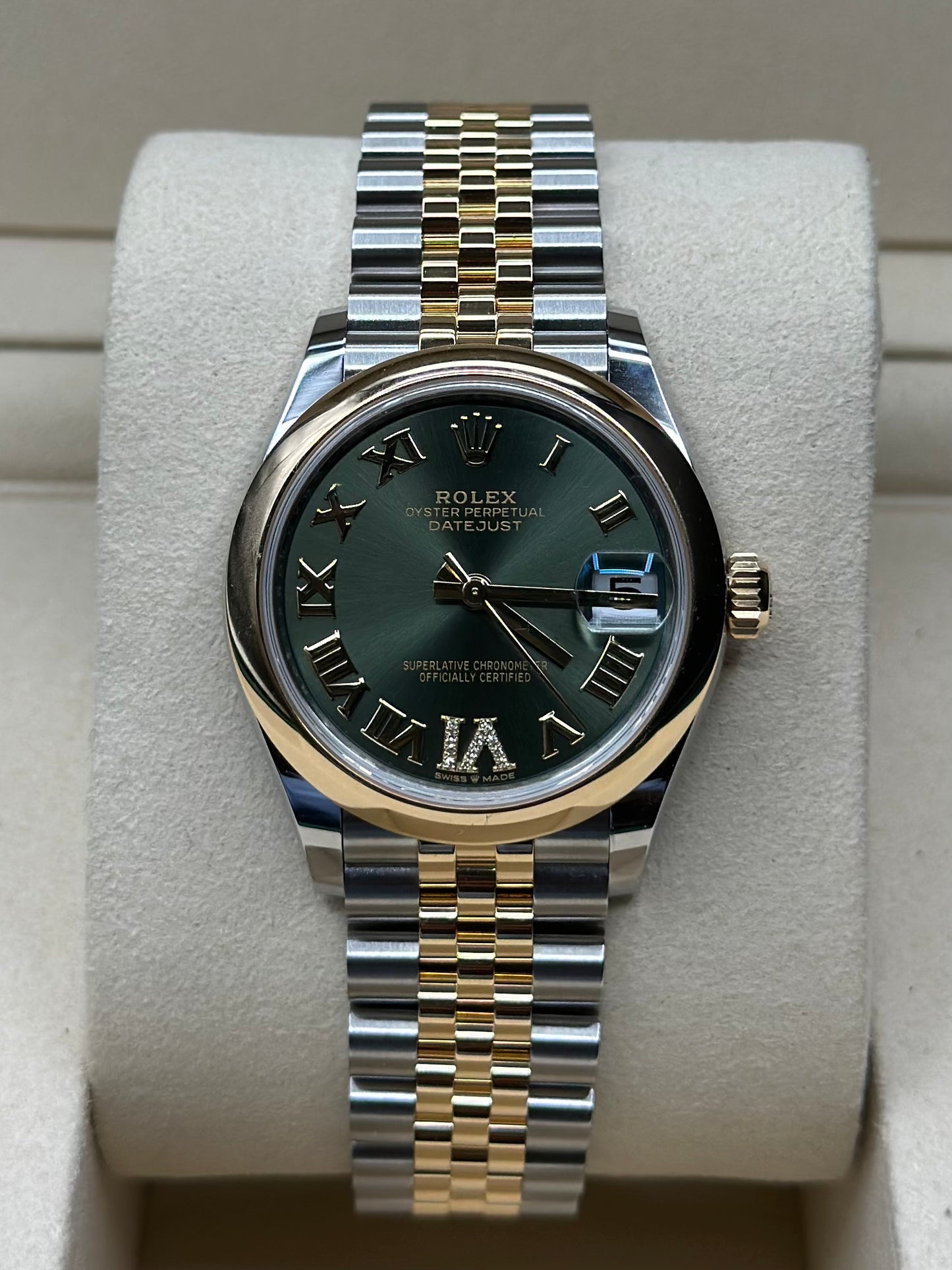 Rolex Datejust 31 Olive Green Diamond Roman Six Dial on Jubilee 278243 Papers 2026