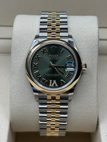 Rolex Datejust 31 Olive Green Diamond Roman Six Dial on Jubilee 278243 Papers 2026