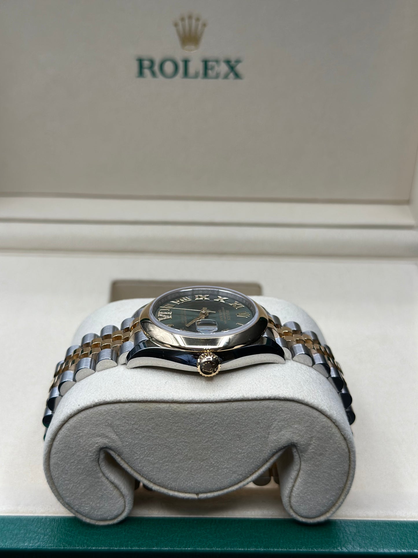 Rolex Datejust 31 Olive Green Diamond Roman Six Dial on Jubilee 278243 Papers 2026