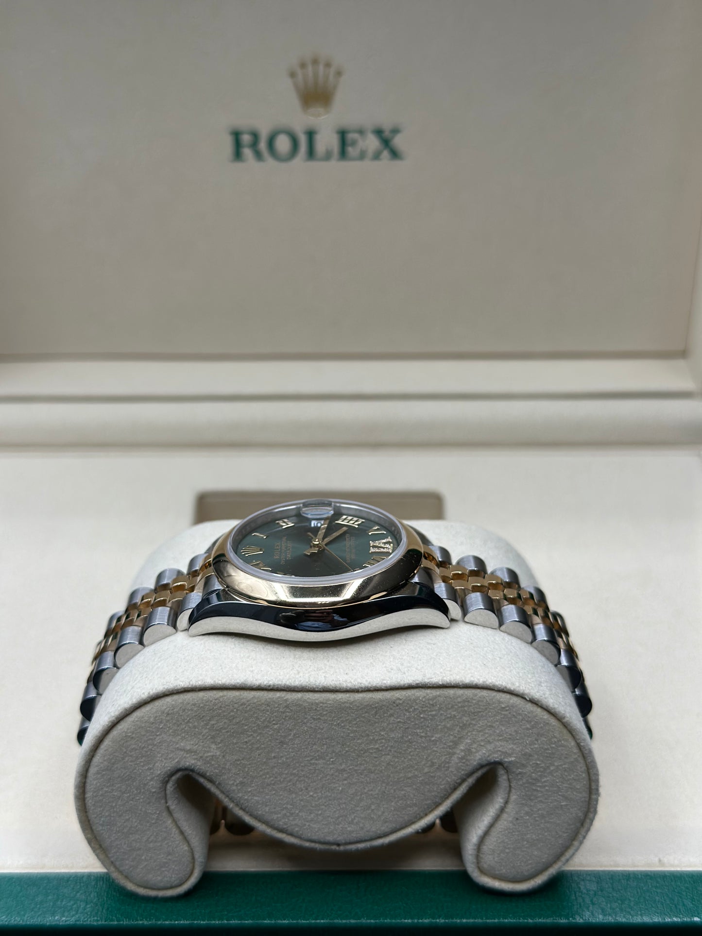 Rolex Datejust 31 Olive Green Diamond Roman Six Dial on Jubilee 278243 Papers 2026