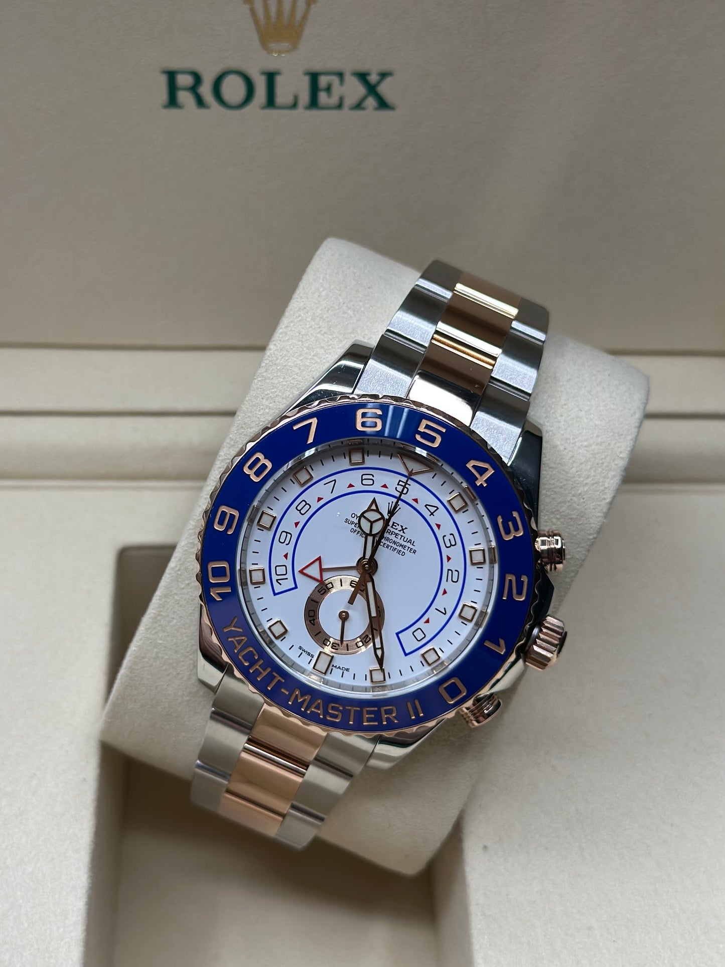 Rolex Yacht-Master II White Dial on Oyster 116681 Papers 2022
