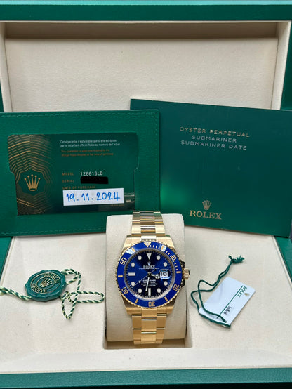 Rolex Submariner Blue Dial on Oyster 126618LB Papers 2024