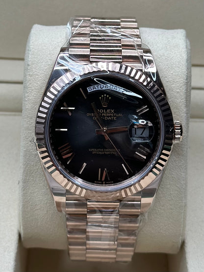Rolex Day-Date 40 Slate Ombr√© Roman Dial on President 228235 Papers 2026