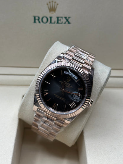 Rolex Day-Date 40 Slate Ombr√© Roman Dial on President 228235 Papers 2026