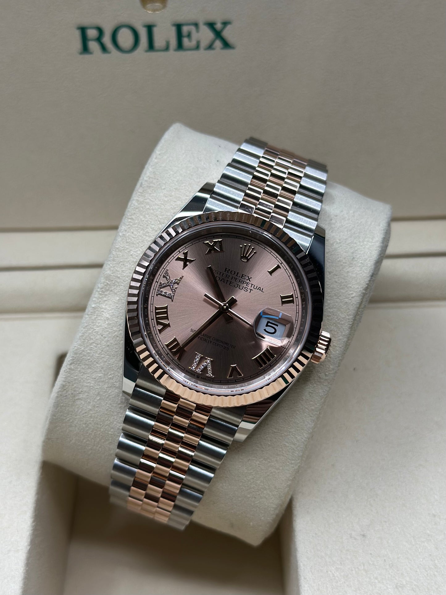Rolex Datejust 36 Rose Roman diamond six & nine Dial on Jubilee 126231 2025