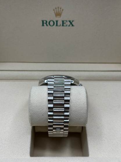 Rolex Day-Date 41 Ice Blue Roman- Dial on President 218206 Papers 2015