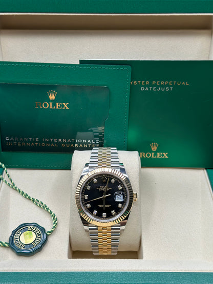 Rolex Datejust 41 Black Diamond Dial on Jubilee 126333 Papers 2025